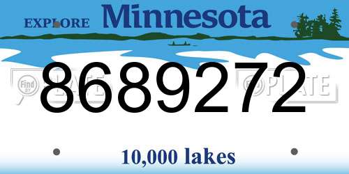 8689272 Minnesota License Plate