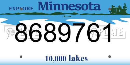 8689761 Minnesota License Plate