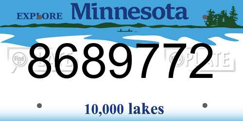 8689772 Minnesota License Plate