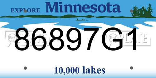 86897G1 Minnesota License Plate