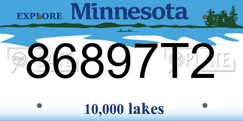 86897T2 Minnesota License Plate