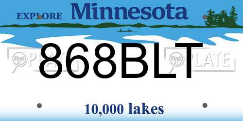 868BLT Minnesota License Plate