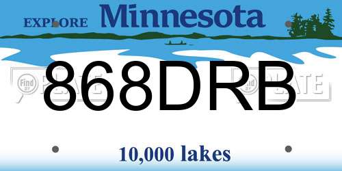 868DRB Minnesota License Plate