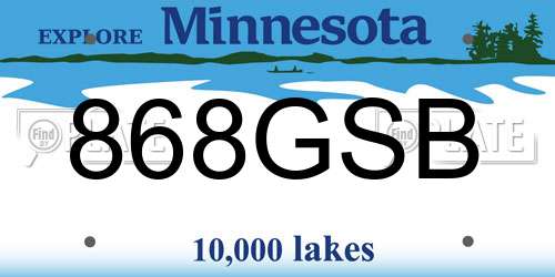 868GSB Minnesota License Plate
