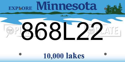 868L22 Minnesota License Plate
