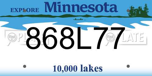 868L77 Minnesota License Plate