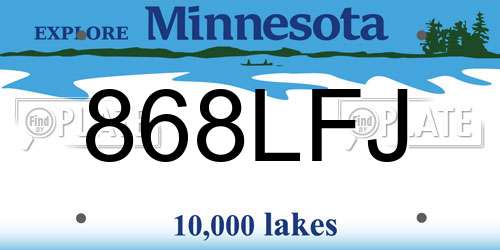 868LFJ Minnesota License Plate