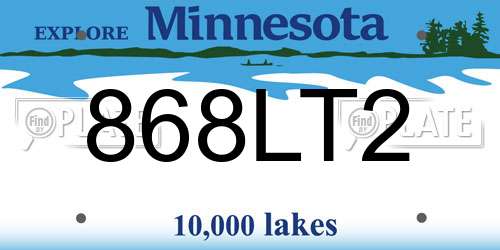 868LT2 Minnesota License Plate