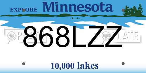 868LZZ Minnesota License Plate