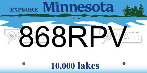 868RPV Minnesota License Plate
