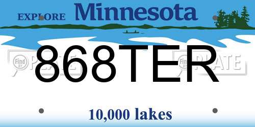 868TER Minnesota License Plate