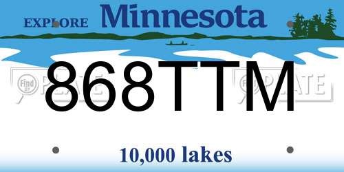 868TTM Minnesota License Plate