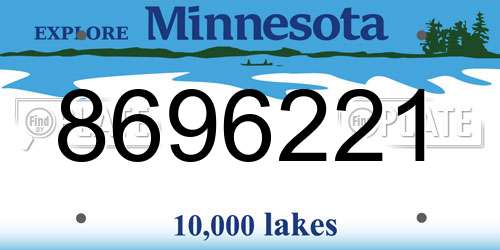 8696221 Minnesota License Plate