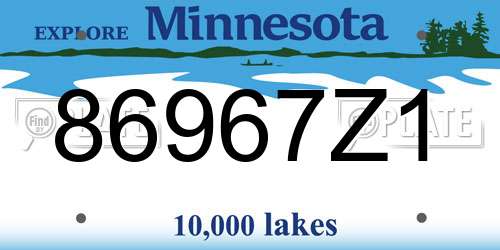 86967Z1 Minnesota License Plate