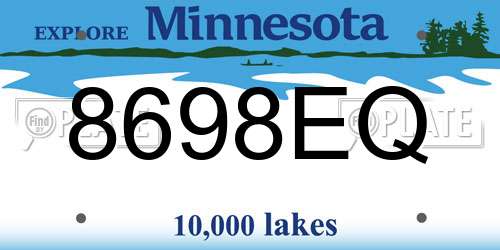 8698EQ Minnesota License Plate