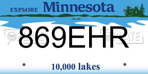 869EHR Minnesota License Plate