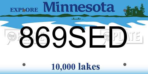 869SED Minnesota License Plate