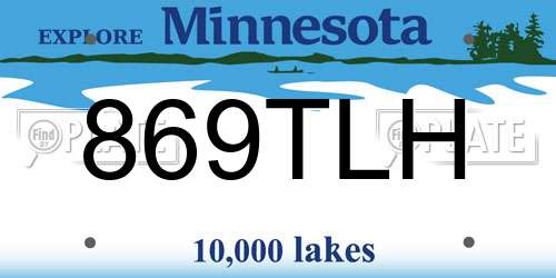 869TLH Minnesota License Plate