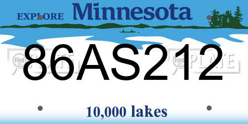 86AS212 Minnesota License Plate