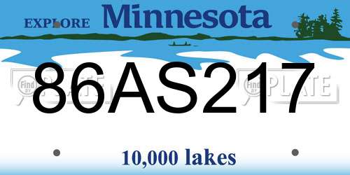 86AS217 Minnesota License Plate