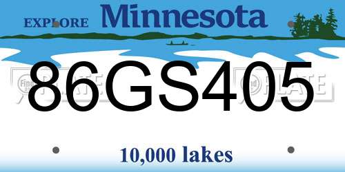 86GS405 Minnesota License Plate