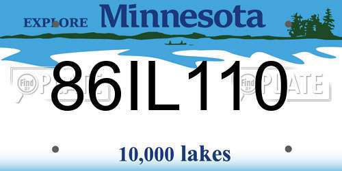 86IL110 Minnesota License Plate
