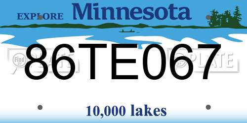 86TE067 Minnesota License Plate