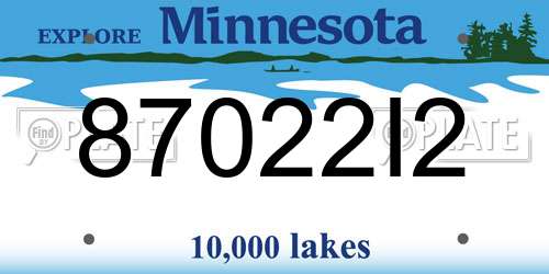 87022I2 Minnesota License Plate