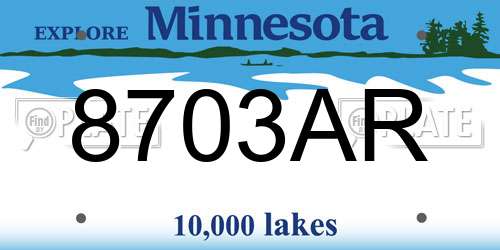 8703AR Minnesota License Plate
