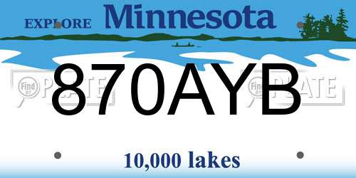 870AYB Minnesota License Plate
