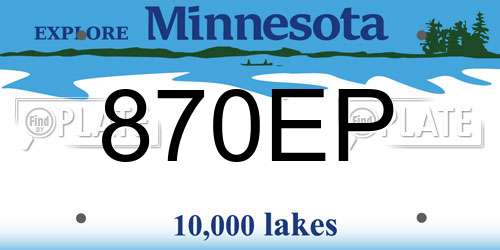 870EP Minnesota License Plate