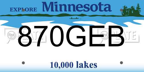870GEB Minnesota License Plate