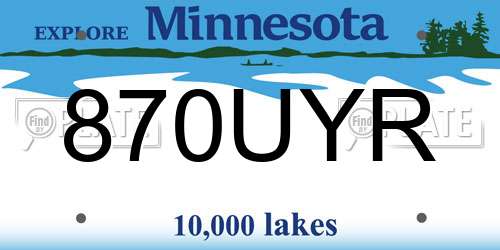 870UYR Minnesota License Plate