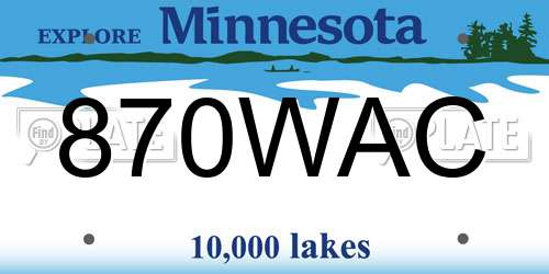 870WAC Minnesota License Plate
