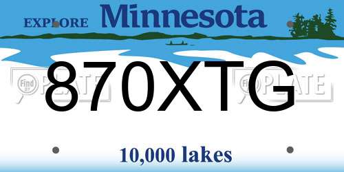 870XTG Minnesota License Plate