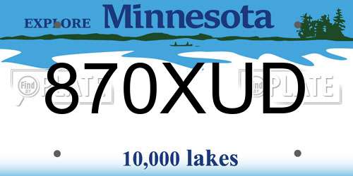 870XUD Minnesota License Plate