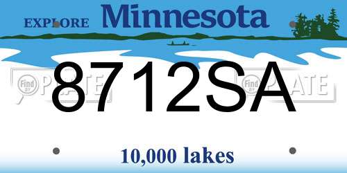 8712SA Minnesota License Plate