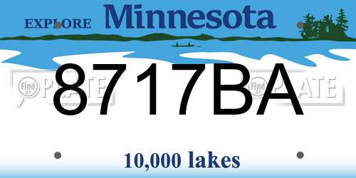 8717BA Minnesota License Plate