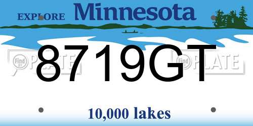8719GT Minnesota License Plate