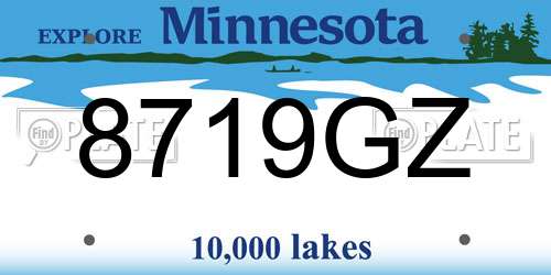 8719GZ Minnesota License Plate