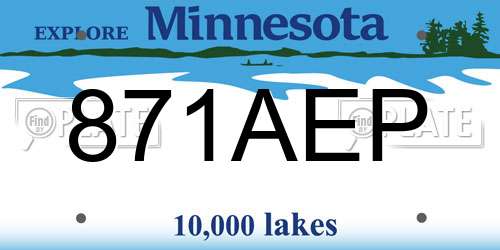 871AEP Minnesota License Plate
