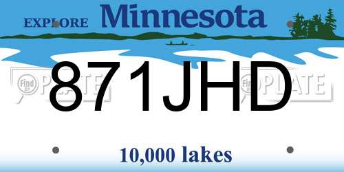 871JHD Minnesota License Plate