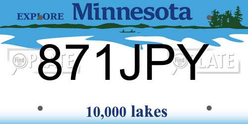 871JPY Minnesota License Plate