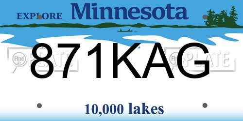871KAG Minnesota License Plate