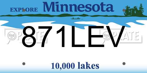 871LEV Minnesota License Plate