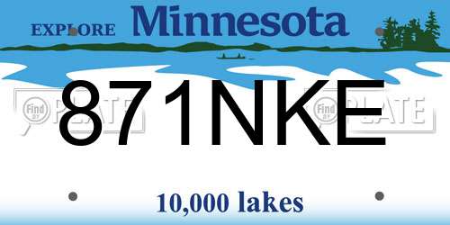 871NKE Minnesota License Plate