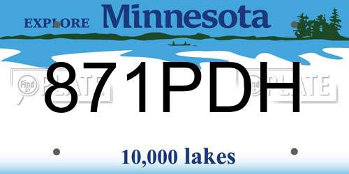 871PDH Minnesota License Plate