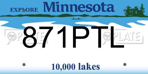 871PTL Minnesota License Plate