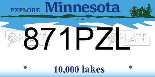 871PZL Minnesota License Plate