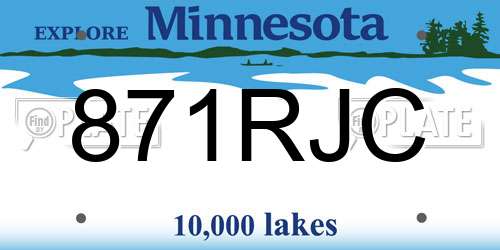 871RJC Minnesota License Plate
